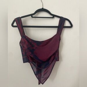 MIAOU mesh red top size S, discontinued style, original price $196